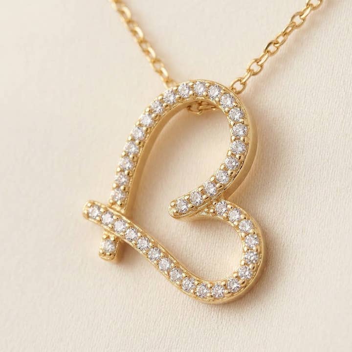 Pave Intertwined Heart Necklace — listing image 1 of 5