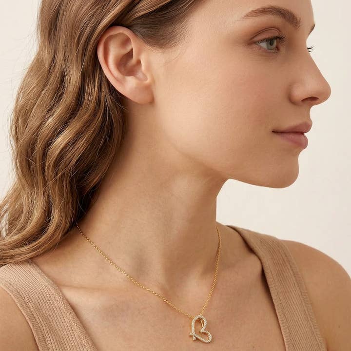Pave Intertwined Heart Necklace — listing image 3 of 5